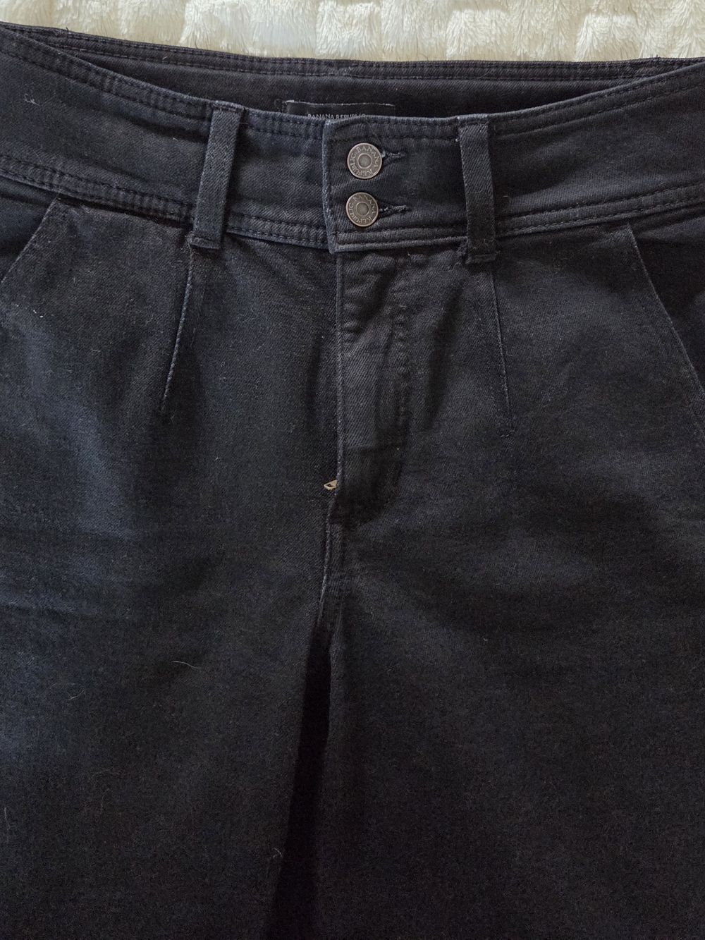 Banana Republic High Rise Wide Leg Black Denim Jeans 26